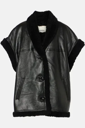 Isabel Marant Chaleco Medilia de piel con borrego