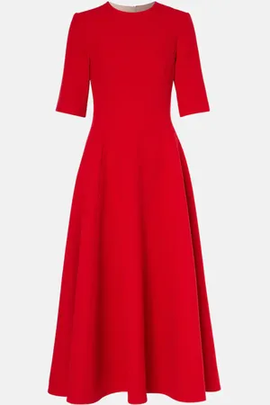 EMILIA WICKSTEAD Vestido midi Georgie de georgette de lana