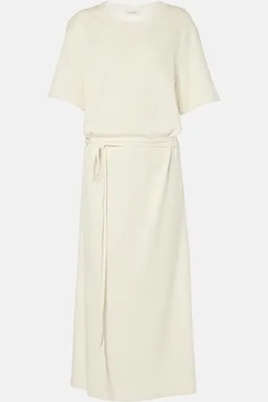 LEMAIRE Vestido midi de algodón con cinturón