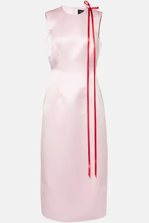 Simone Rocha Vestido midi de satén con lazo