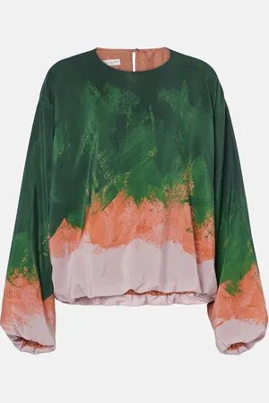 DRIES VAN NOTEN Top de mezcla de seda ombré