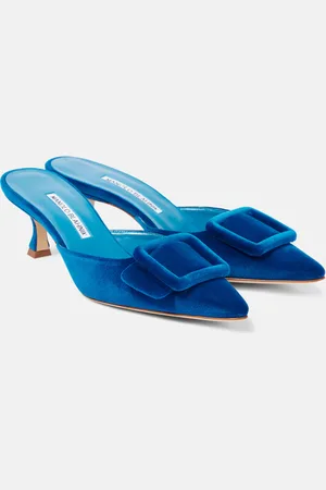Manolo Blahnik Mules Maysale 50 de terciopelo