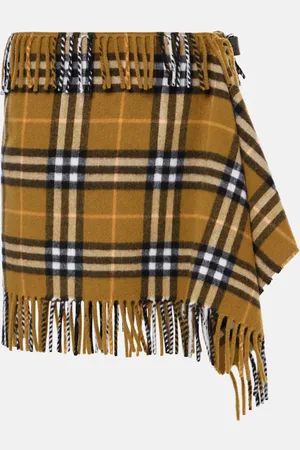 Burberry Minifalda de lana y cachemir con Check