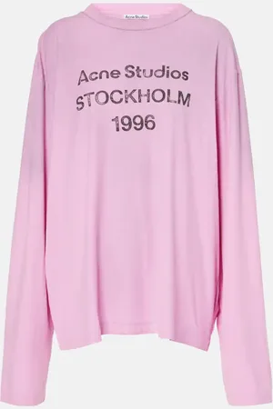 Acne Studios Camiseta de algodón y cáñamo con logo