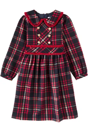 PATACHOU Vestido con tartán y volantes