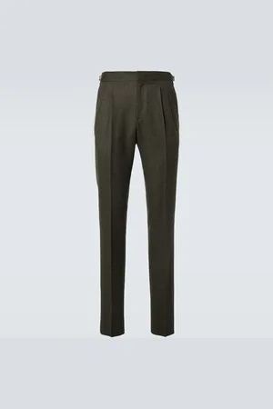 Loro Piana Pantalones rectos de tweed de lana