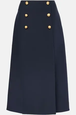 VALENTINO Falda midi de Crepe Couture