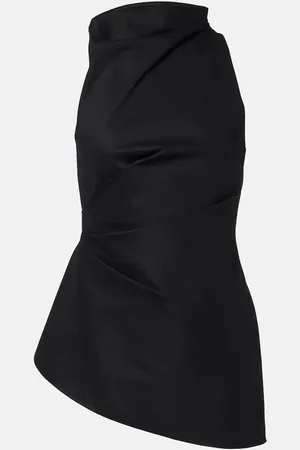 Alexander McQueen Top asimétrico de mezcla de algodón