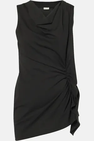 DRIES VAN NOTEN Top drapeado de jersey de algodón