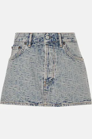 Acne Studios Minifalda de denim de tiro bajo con monograma