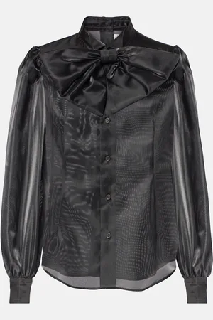 NOIR KEI NINOMIYA Camisa de satén con lazada