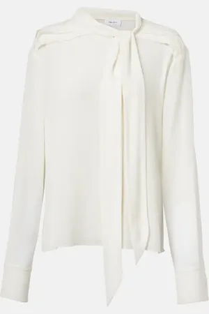 Alexander McQueen Blusa de seda con lazada