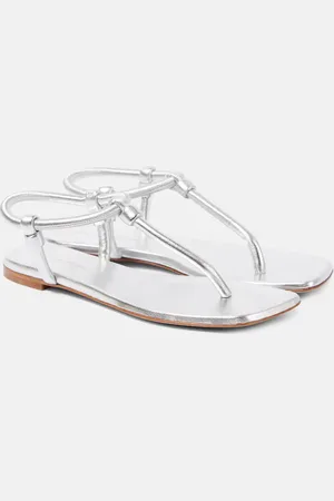 Gianvito Rossi Sandalias Juno de piel metalizada