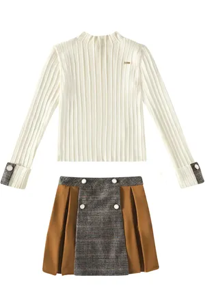 PATACHOU Set de jersey y falda a cuadros
