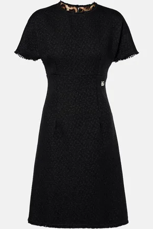 Dolce & Gabbana Vestido corto de tweed de mezcla de lana con DG