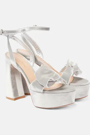 Gianvito Rossi Sandalias con plataforma 70 de terciopelo con lazo