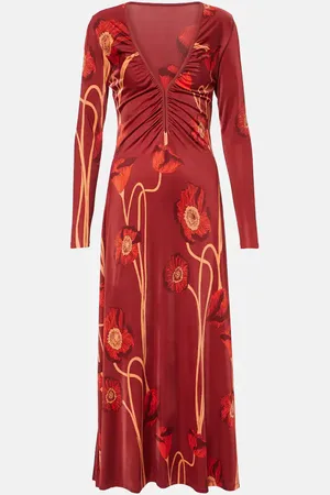 JOHANNA ORTIZ Vestido largo de jersey floral