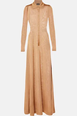 Tom Ford Vestido largo de punto con botones