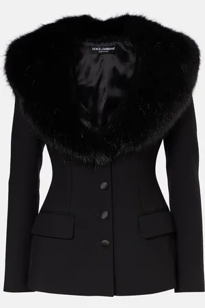 Dolce & Gabbana Blazer de mezcla de lana con pelo sintético