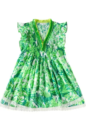 POUPETTE ST BARTH Vestido Sasha con encaje y flecos