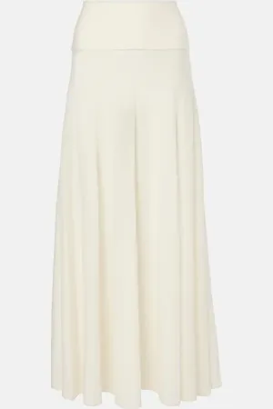 Alaïa Alaïa Falda larga de lana virgen de tiro bajo