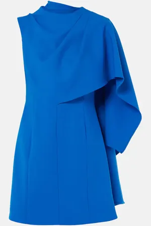 Oscar de la Renta Vestido corto asimétrico de mezcla de lana