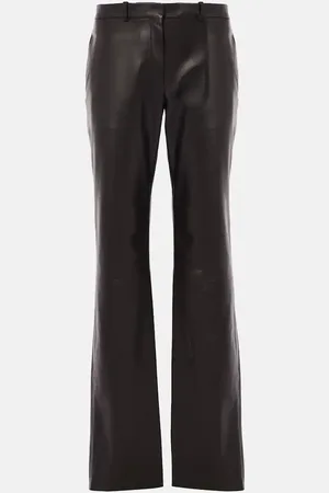 The Row Pantalones rectos Selviese de piel