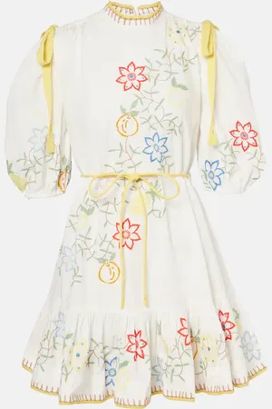 ALÉMAIS Alémais Vestido corto de algodón bordado