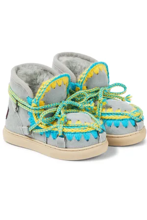 Mou Botines Crochet de ante con forro de borrego