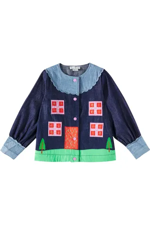 Stella McCartney Blusa de denim estampada