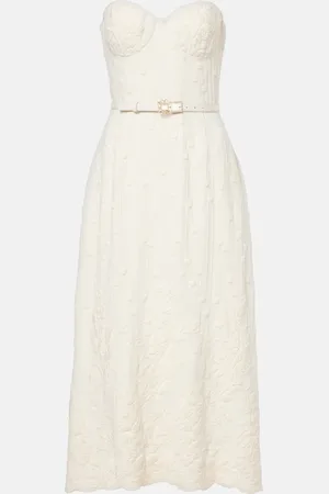 Elie saab Vestido midi de cady bordado