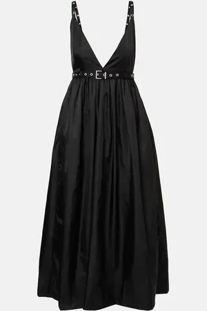 Ganni Vestido midi de duquesa con cinturón