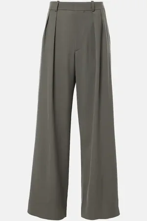 WARDROBE.NYC Pantalones anchos de lana de tiro alto
