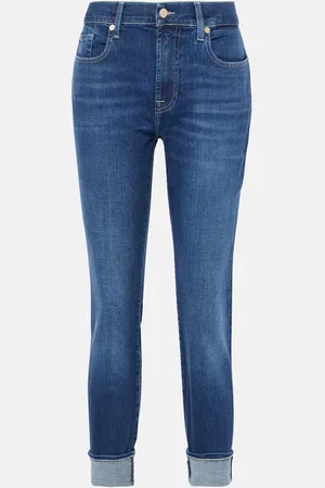 7 for all Mankind Jeans skinny cropped de tiro medio