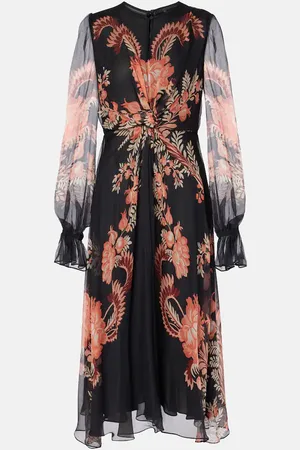 Etro Vestido midi de seda floral