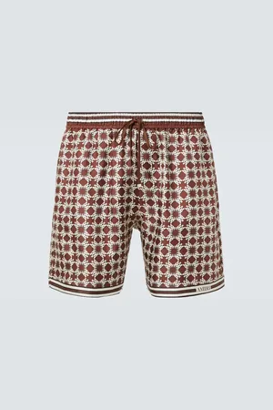 AMIRI Shorts de sarga de seda estampada