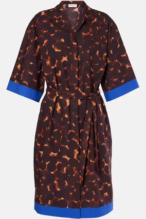 DRIES VAN NOTEN Vestido camisero de popelín de algodón
