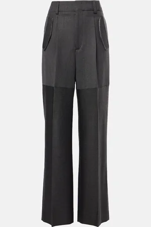 Victoria Beckham Pantalones anchos de lana con paneles