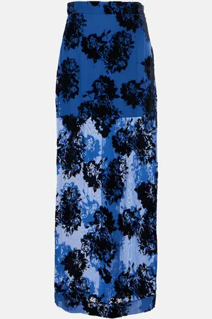 Nina Ricci Falda larga de terciopelo devoré