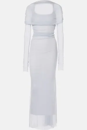 CHRISTOPHER ESBER Vestido largo de tul con velo
