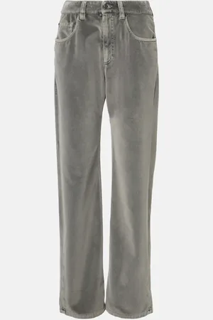Brunello Cucinelli Pantalones rectos de terciopelo