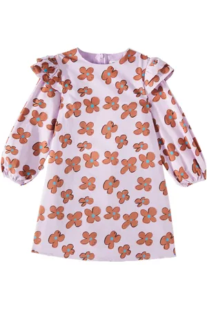 Jelly Mallow Vestido de algodón floral con volantes