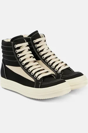 Rick Owens Zapatillas altas de denim con ante