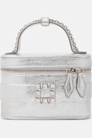 Roger Vivier Bolso neceser Très Vivier de piel metalizada