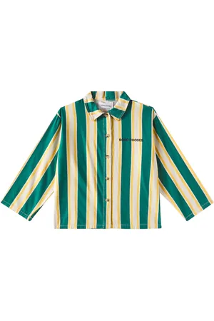 Bobo Choses Camisa de algodón a rayas con logo
