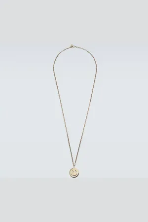 Sydney Evan Collar con colgante Happy Face de oro de 14 ct