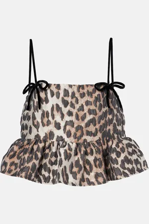Ganni Top peplum en jacquard