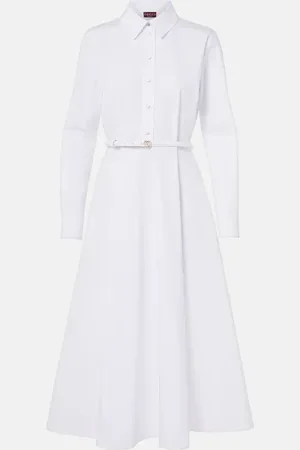 Gucci Vestido midi de popelin de algodón