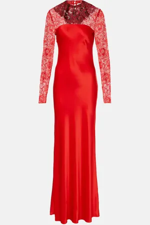 RODARTE Vestido de fiesta de satén con encaje