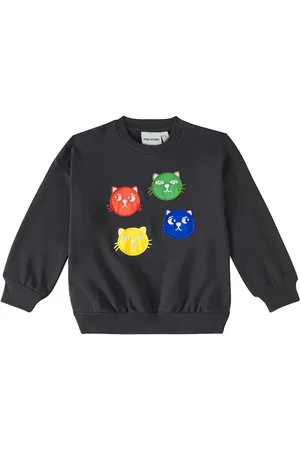 Mini Rodini Sudadera Cool Cats de algodón bordada